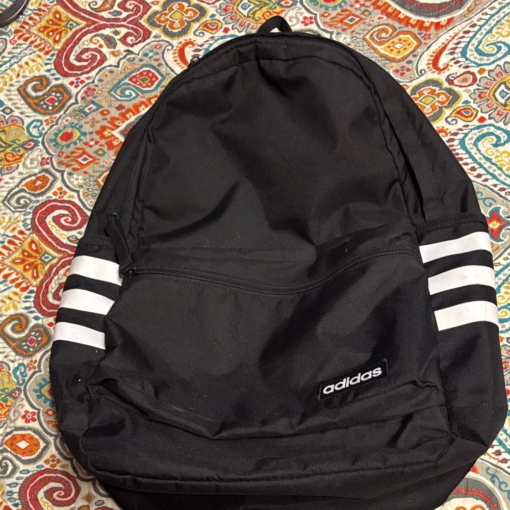 Adidas Black and White Backpack